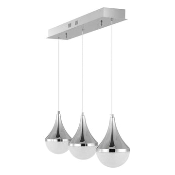 Elyse Teardrop Modern Mid-Century Iron/Acrylic Integrated Linear LED Pendant - JONATHAN Y